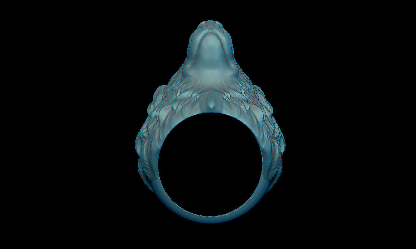 Wolf ring  3D print model_5