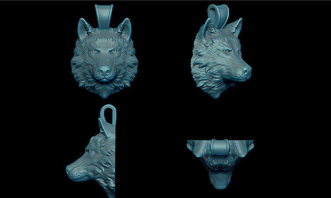 Wolf pendant 3D print model