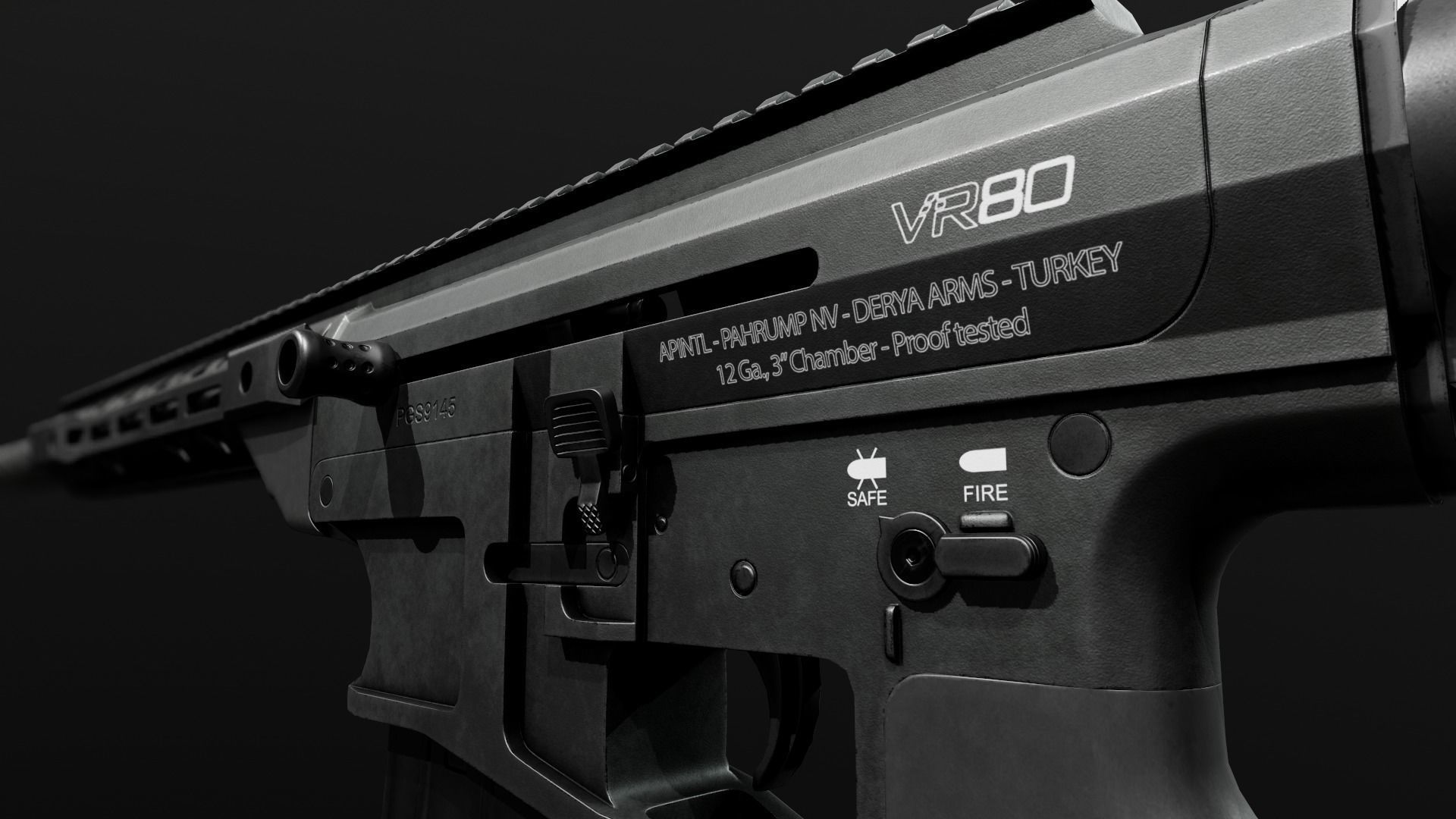 RIA VR80 Semi Auto Tactical Shotgun Low-poly 3D model_25