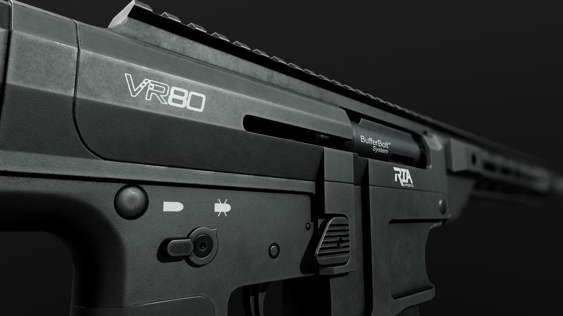 RIA VR80 Semi Auto Tactical Shotgun Low-poly 3D model_20