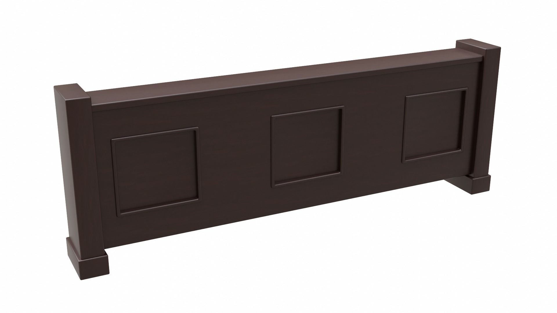 Church Pew Front Screen Set Low-poly 3D model_5