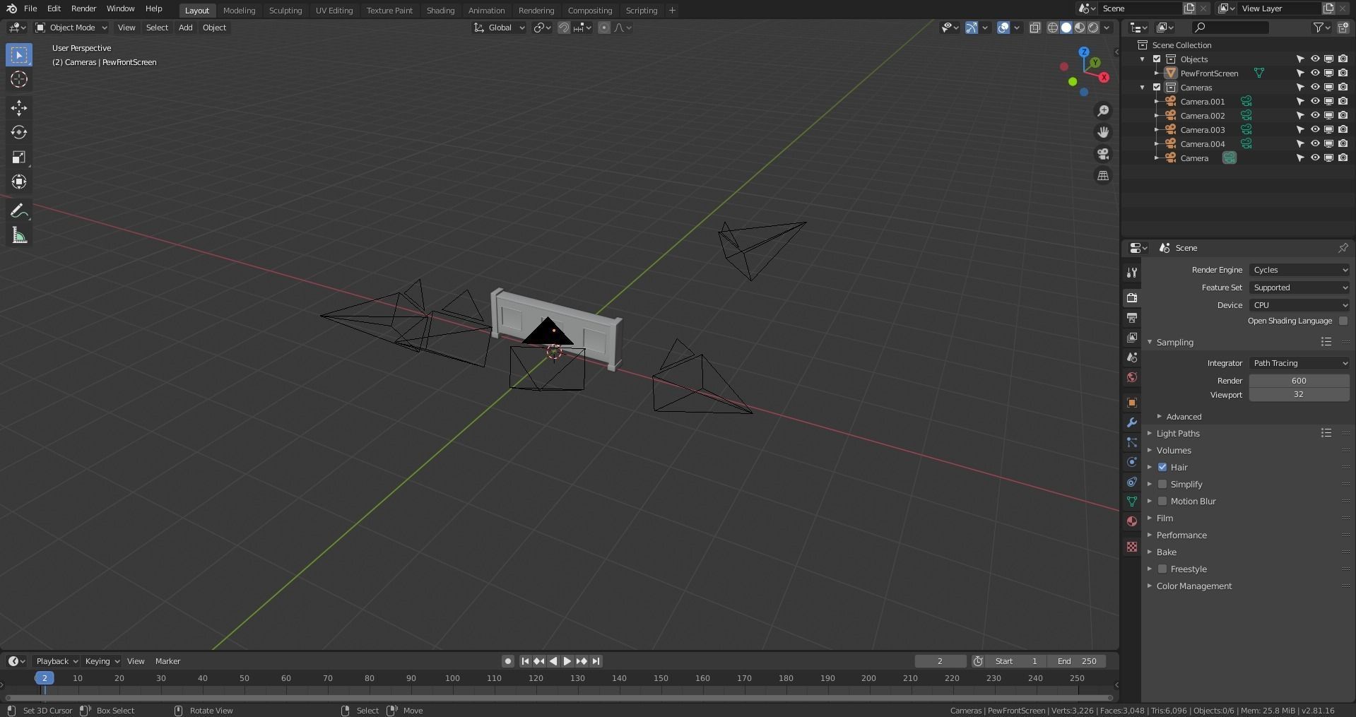 Church Pew Front Screen Set Low-poly 3D model_19