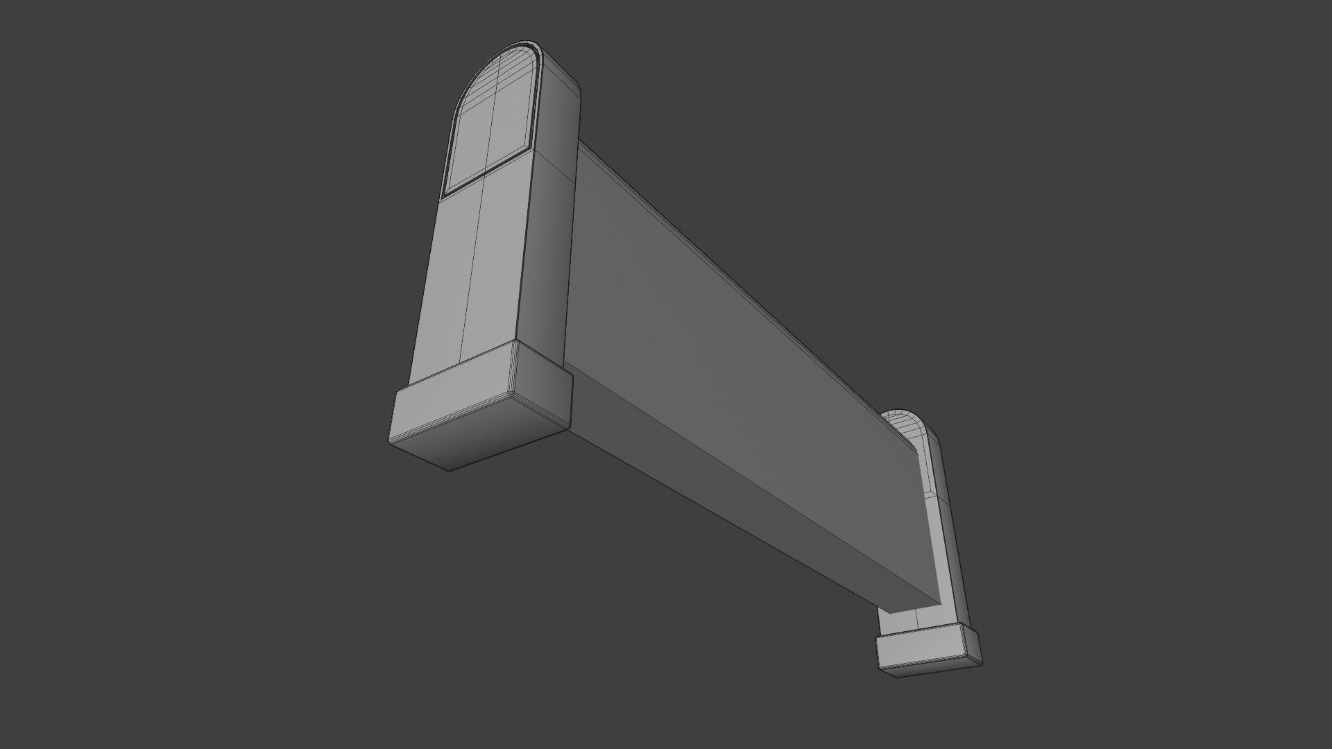 Church Pew Front Screen Set Low-poly 3D model_18