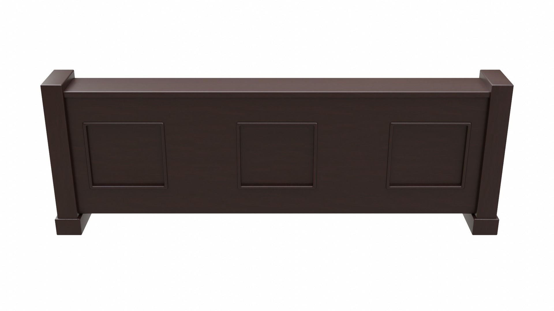 Church Pew Front Screen Set Low-poly 3D model_4