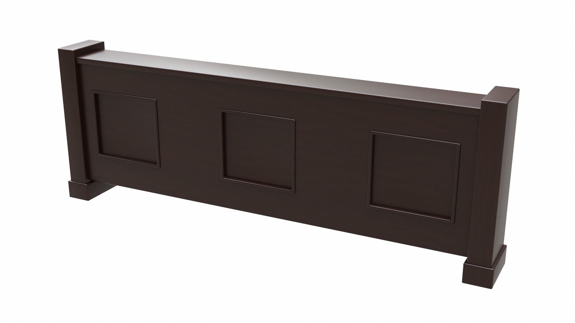 Church Pew Front Screen Set Low-poly 3D model_3