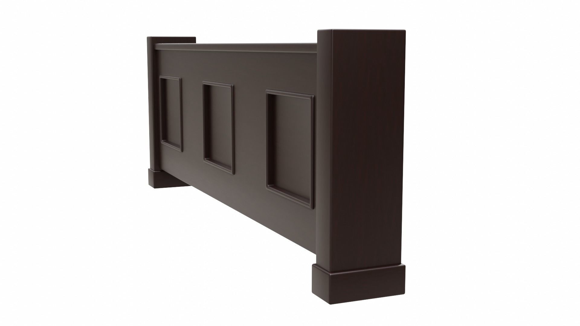 Church Pew Front Screen Set Low-poly 3D model_6