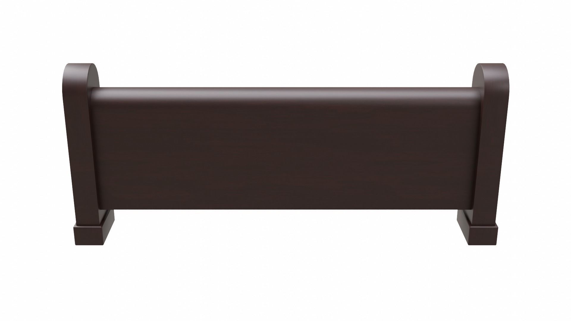 Church Pew Front Screen Set Low-poly 3D model_9