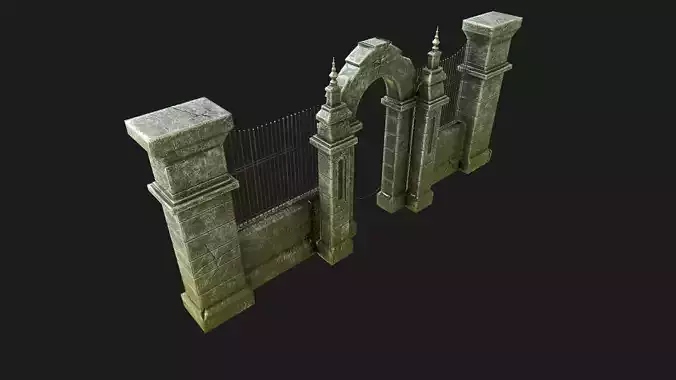 Cemetery Gateway Low-poly 3D model