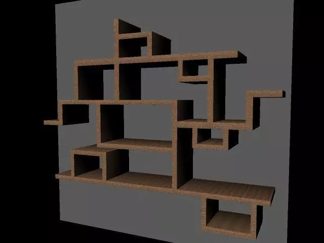 DESIGNED BOOK SHELF  Low-poly 3D model_0