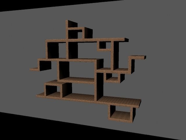 DESIGNED BOOK SHELF  Low-poly 3D model_2