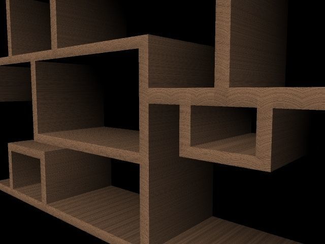 DESIGNED BOOK SHELF  Low-poly 3D model_1