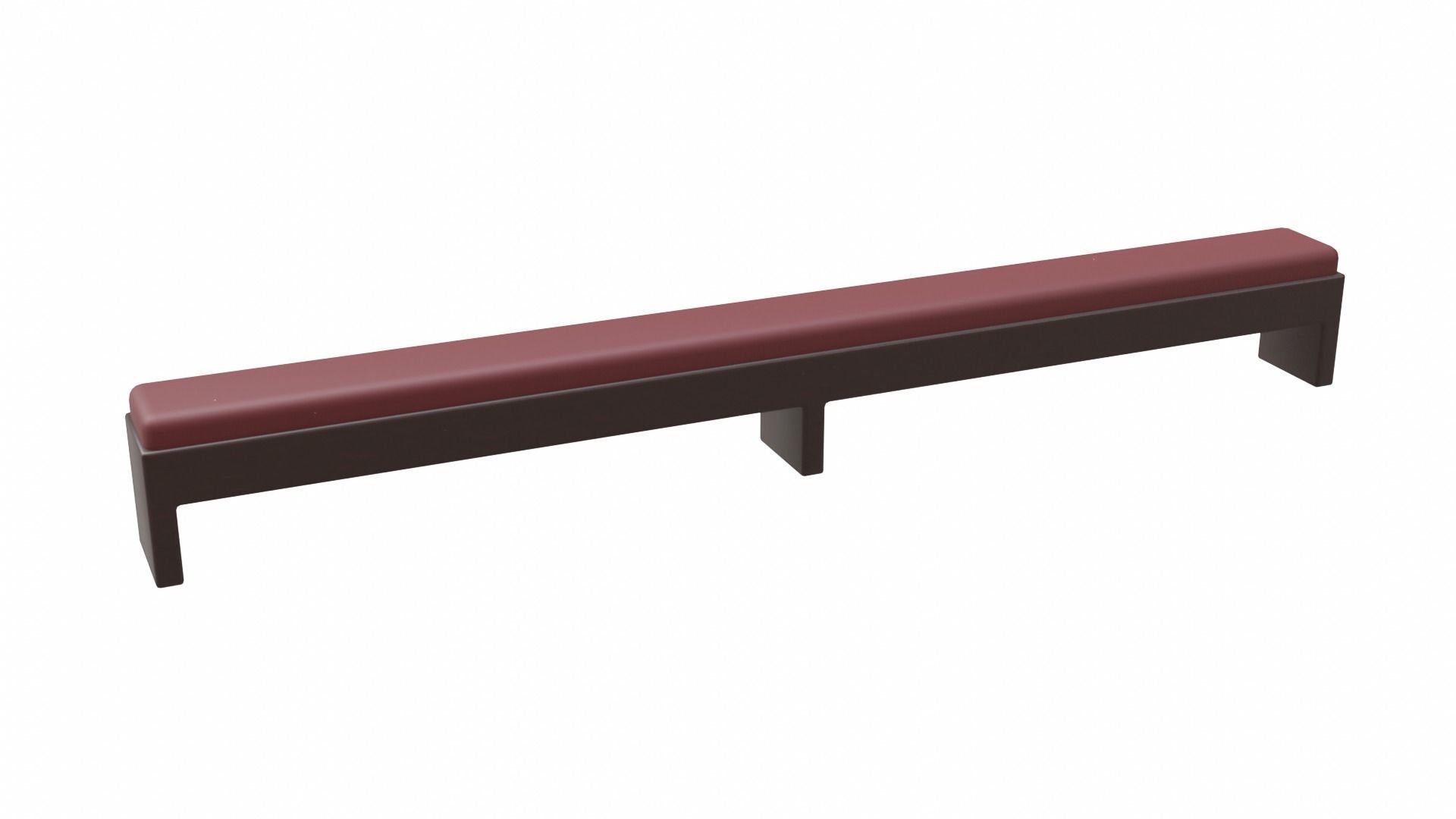 Church Pew Kneeler Low-poly 3D model_3