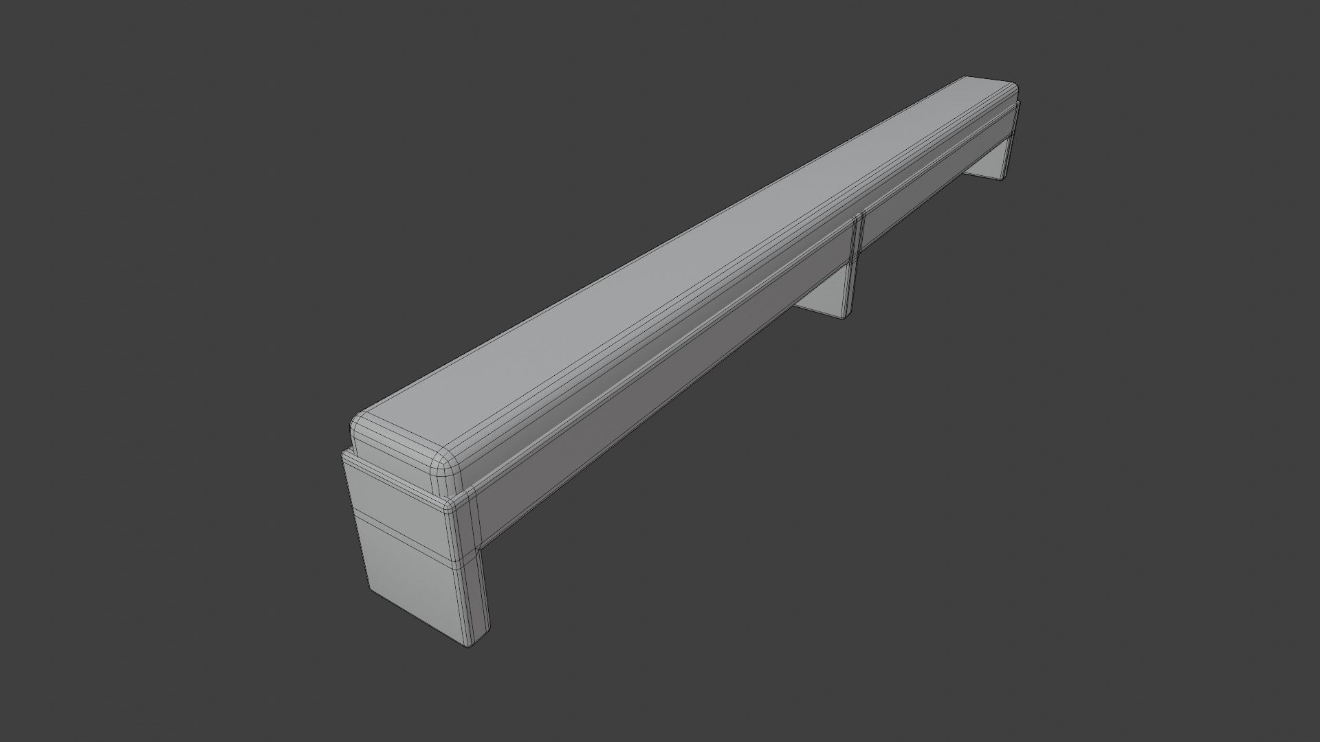 Church Pew Kneeler Low-poly 3D model_9