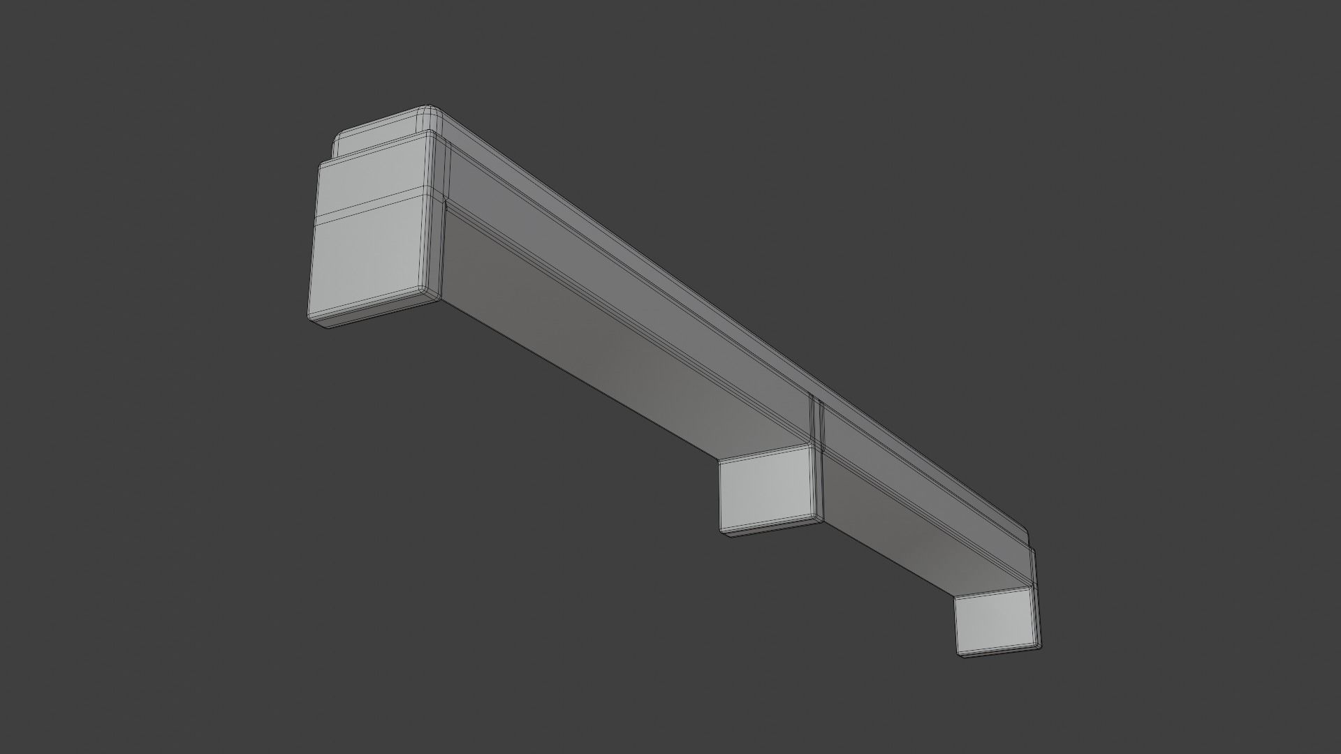 Church Pew Kneeler Low-poly 3D model_8