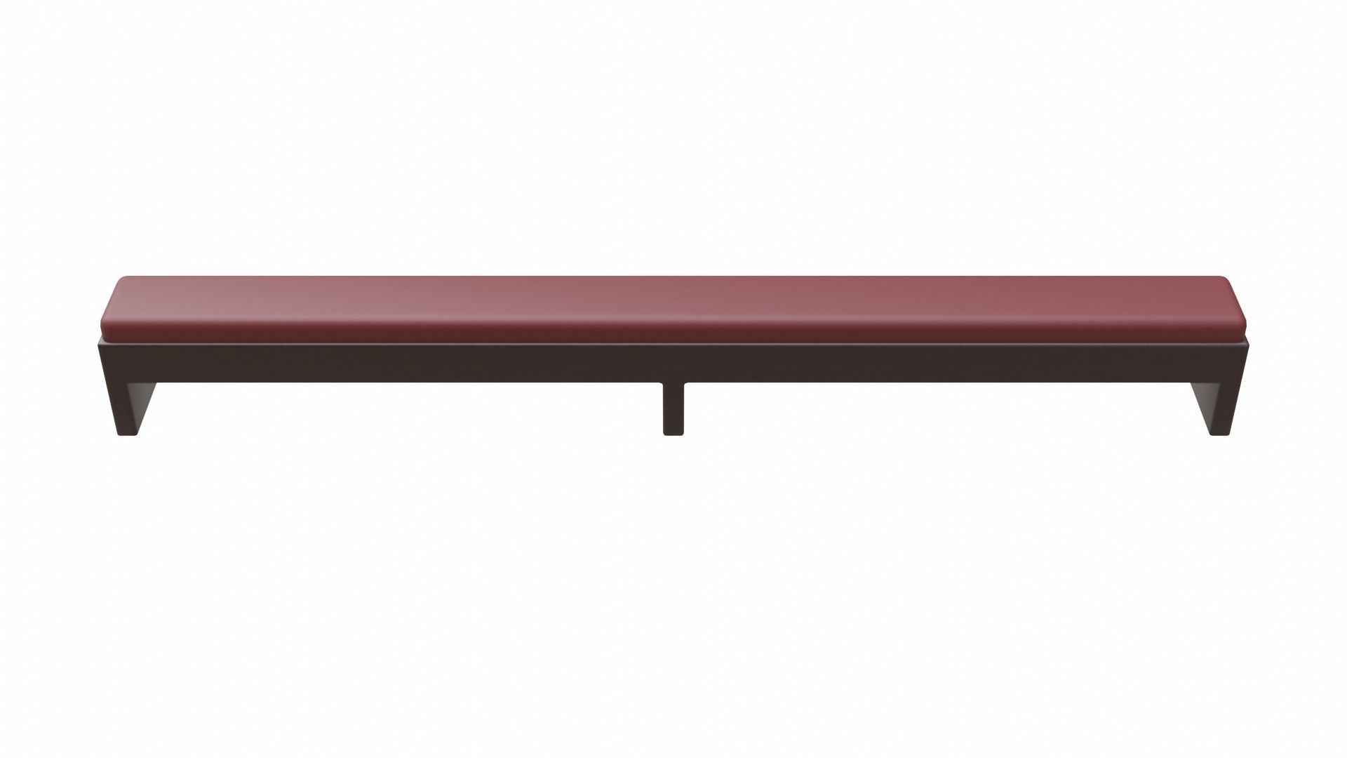 Church Pew Kneeler Low-poly 3D model_2