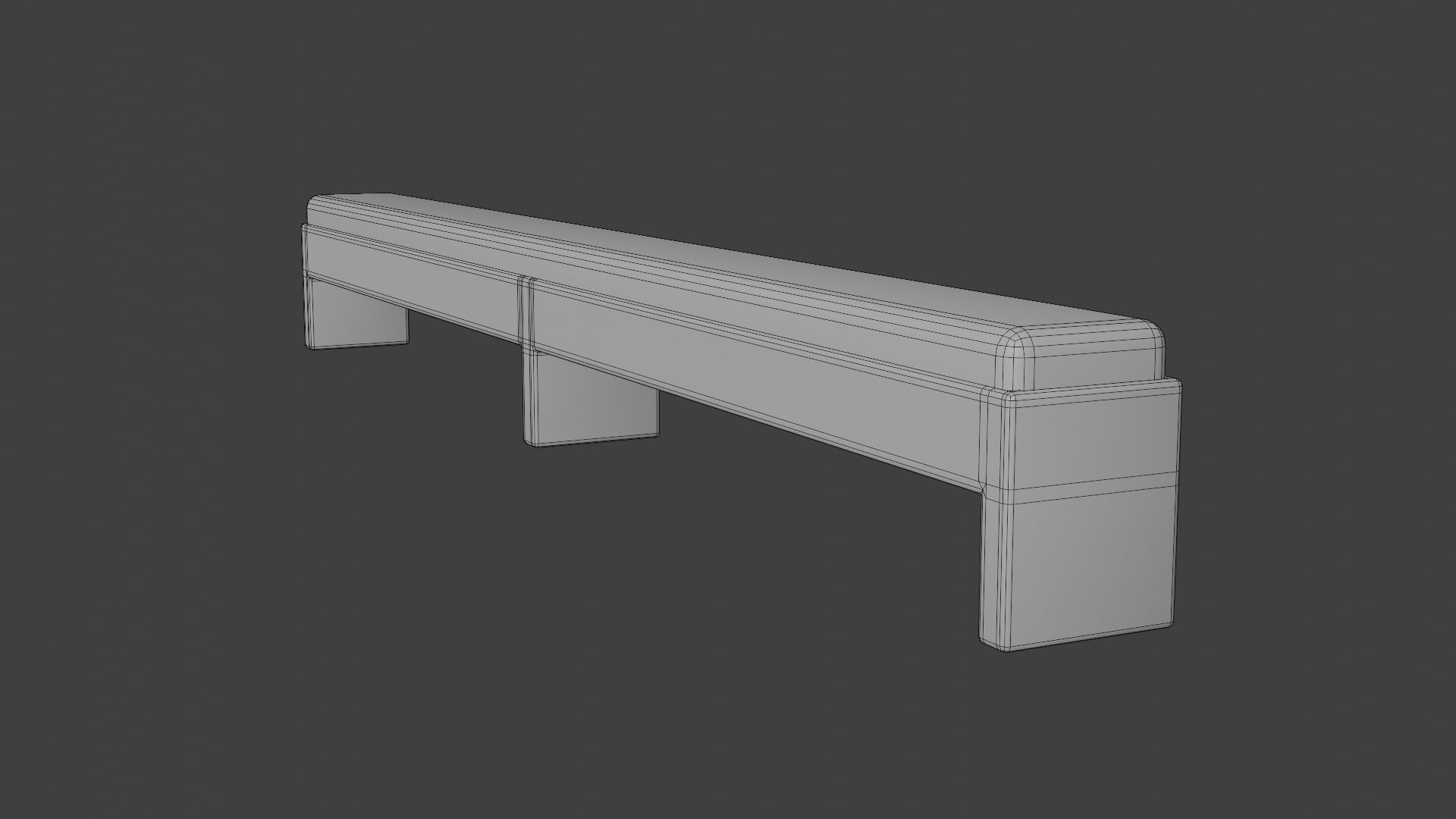 Church Pew Kneeler Low-poly 3D model_7