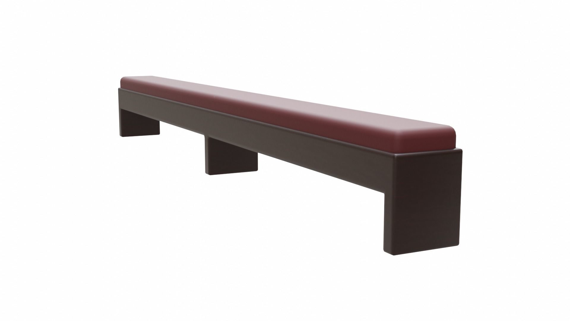 Church Pew Kneeler Low-poly 3D model_4