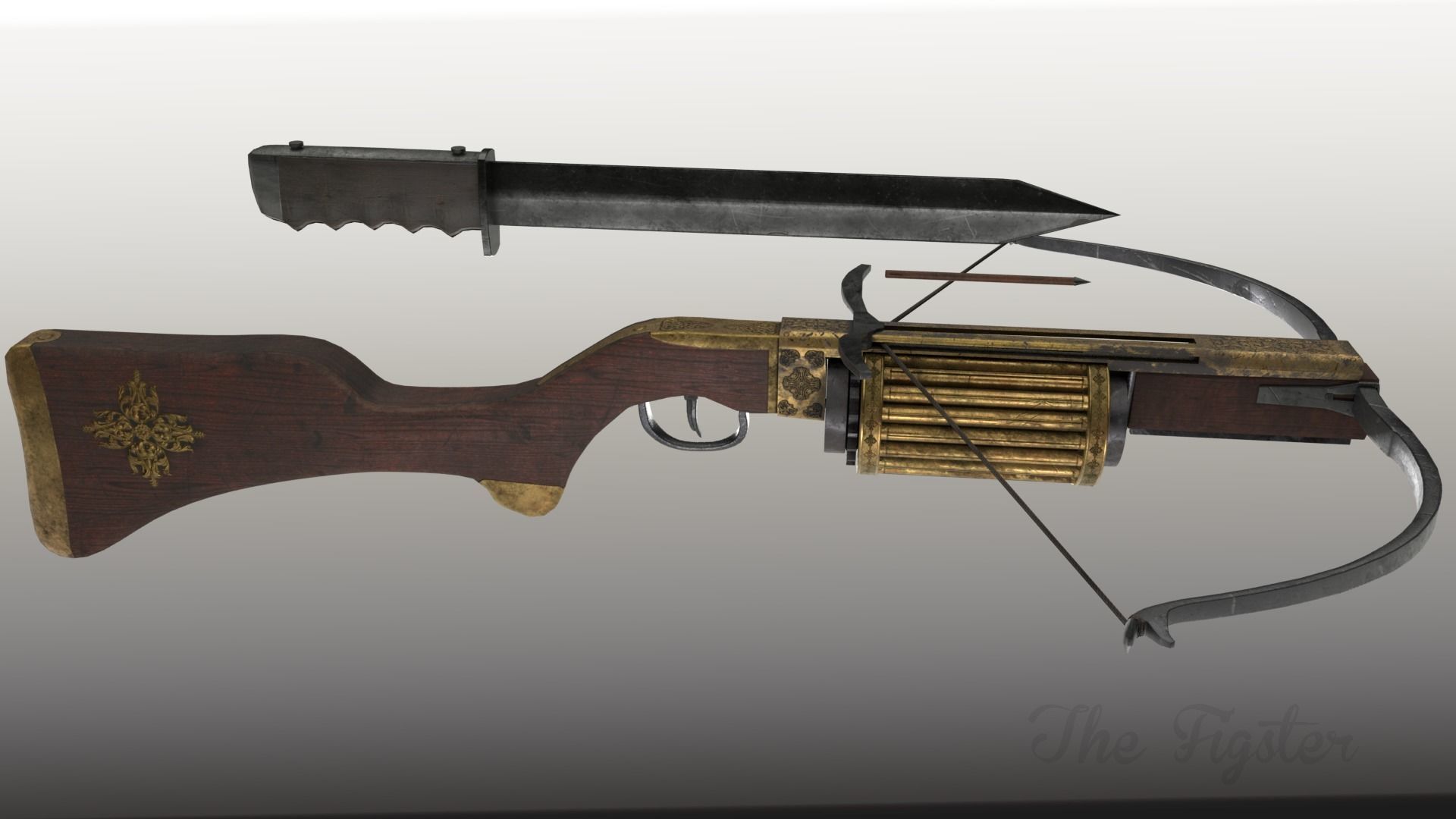 Rapid fire crossbow v04 3D model_4