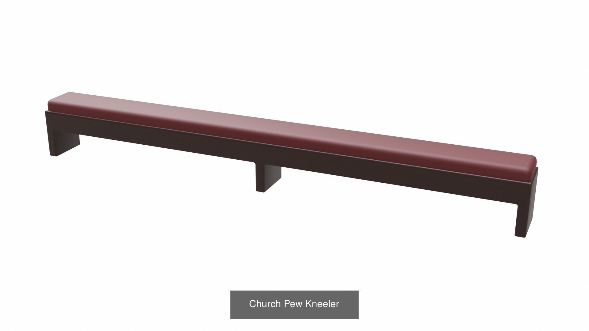 Church Pew Furniture Set 3D Model Collection_8