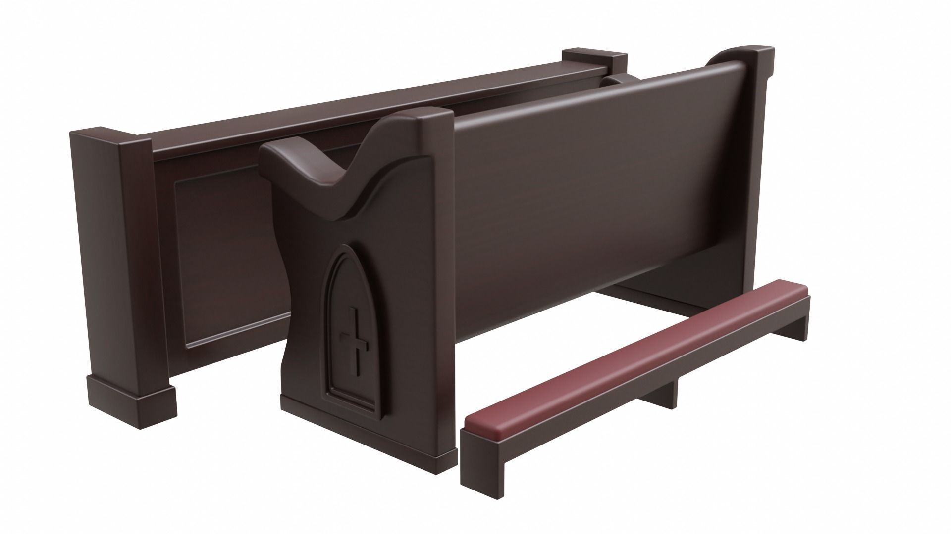 Church Pew Furniture Set 3D Model Collection_12