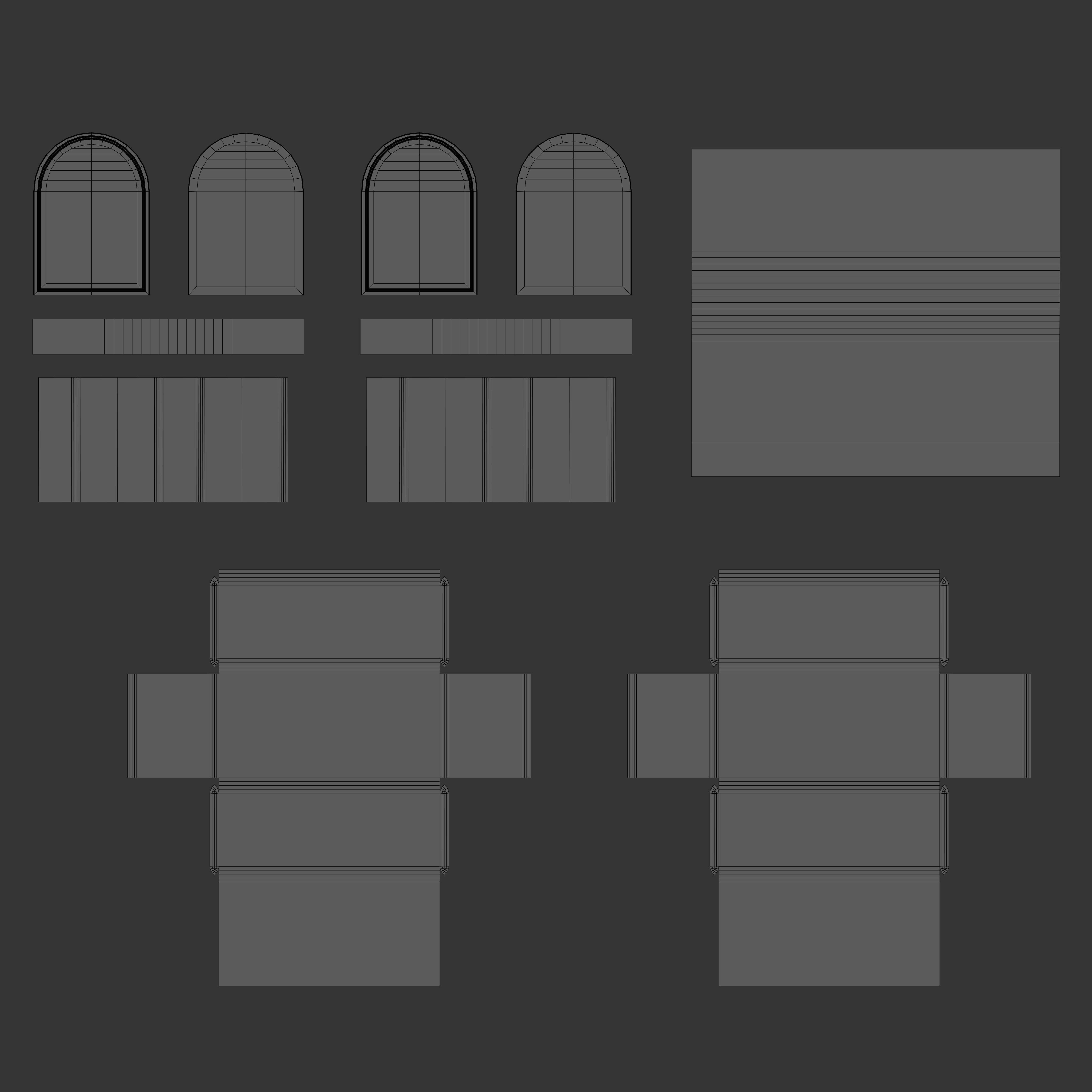 Church Pew Furniture Set 3D Model Collection_21