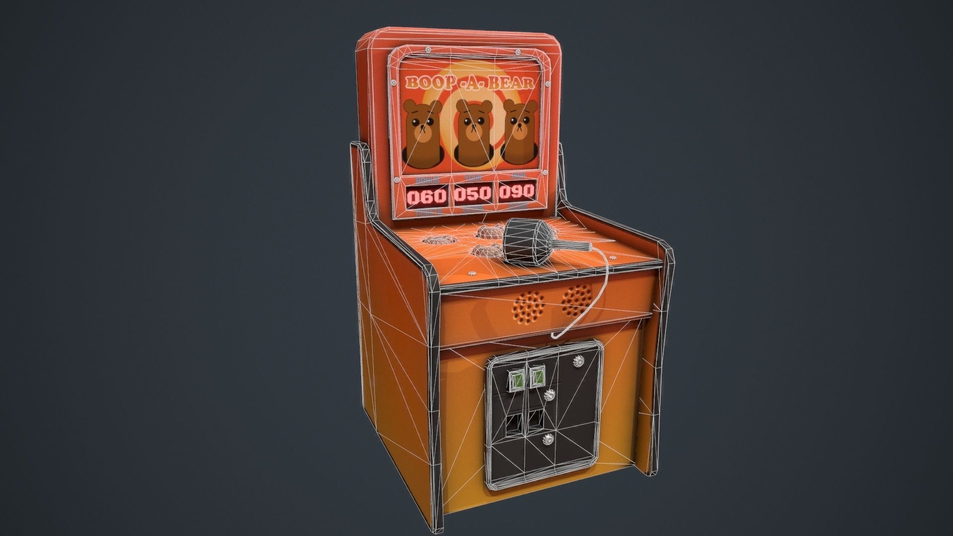 Boop-a-Bear Arcade Game Low-poly 3D model_15
