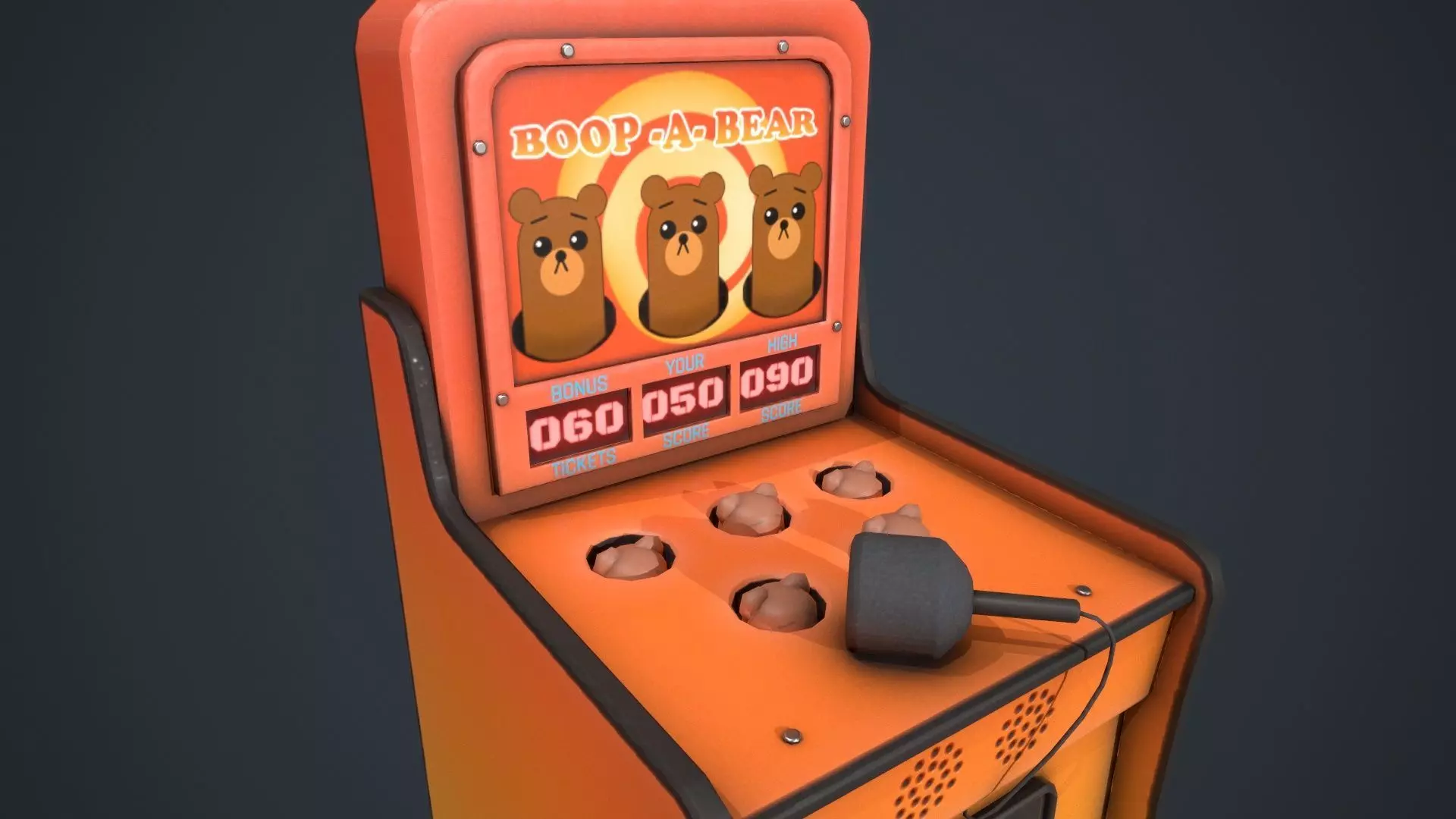 Boop-a-Bear Arcade Game Low-poly 3D model_0