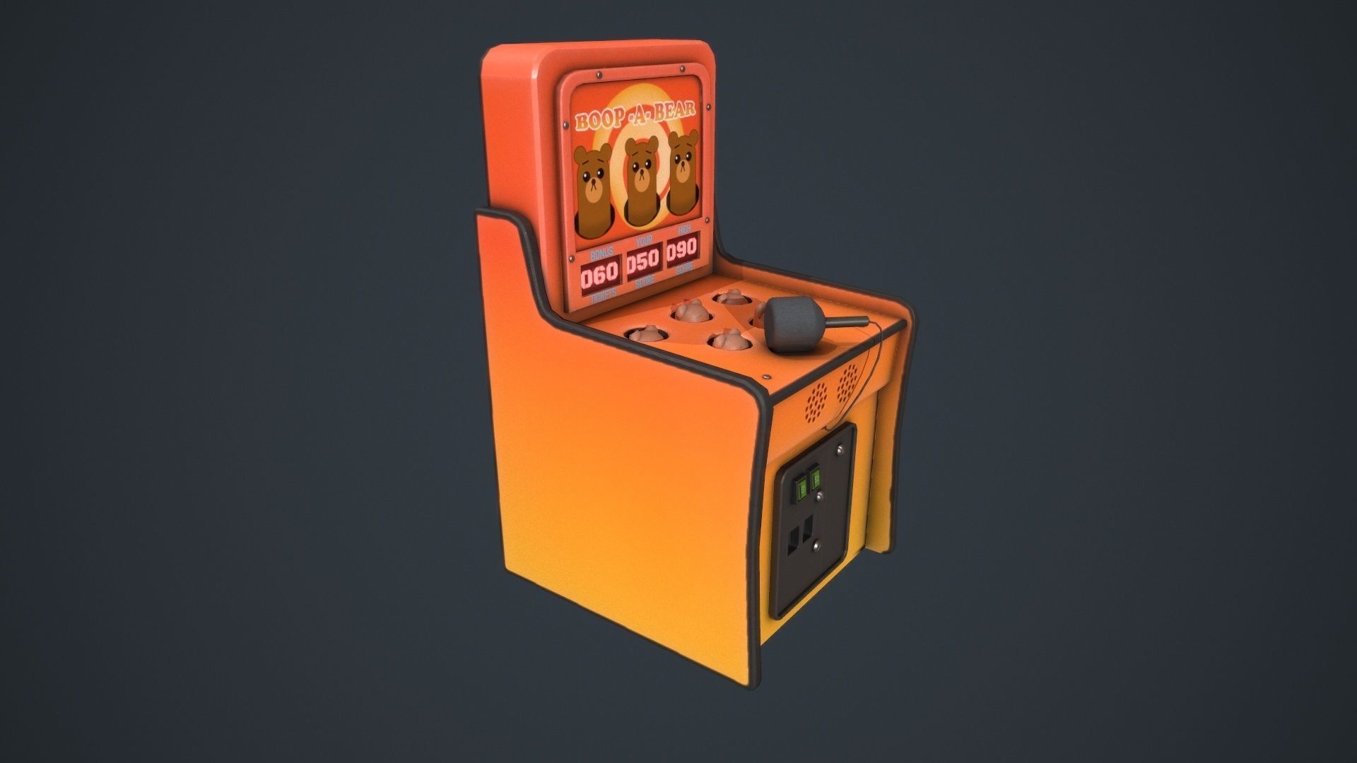 Boop-a-Bear Arcade Game Low-poly 3D model_1
