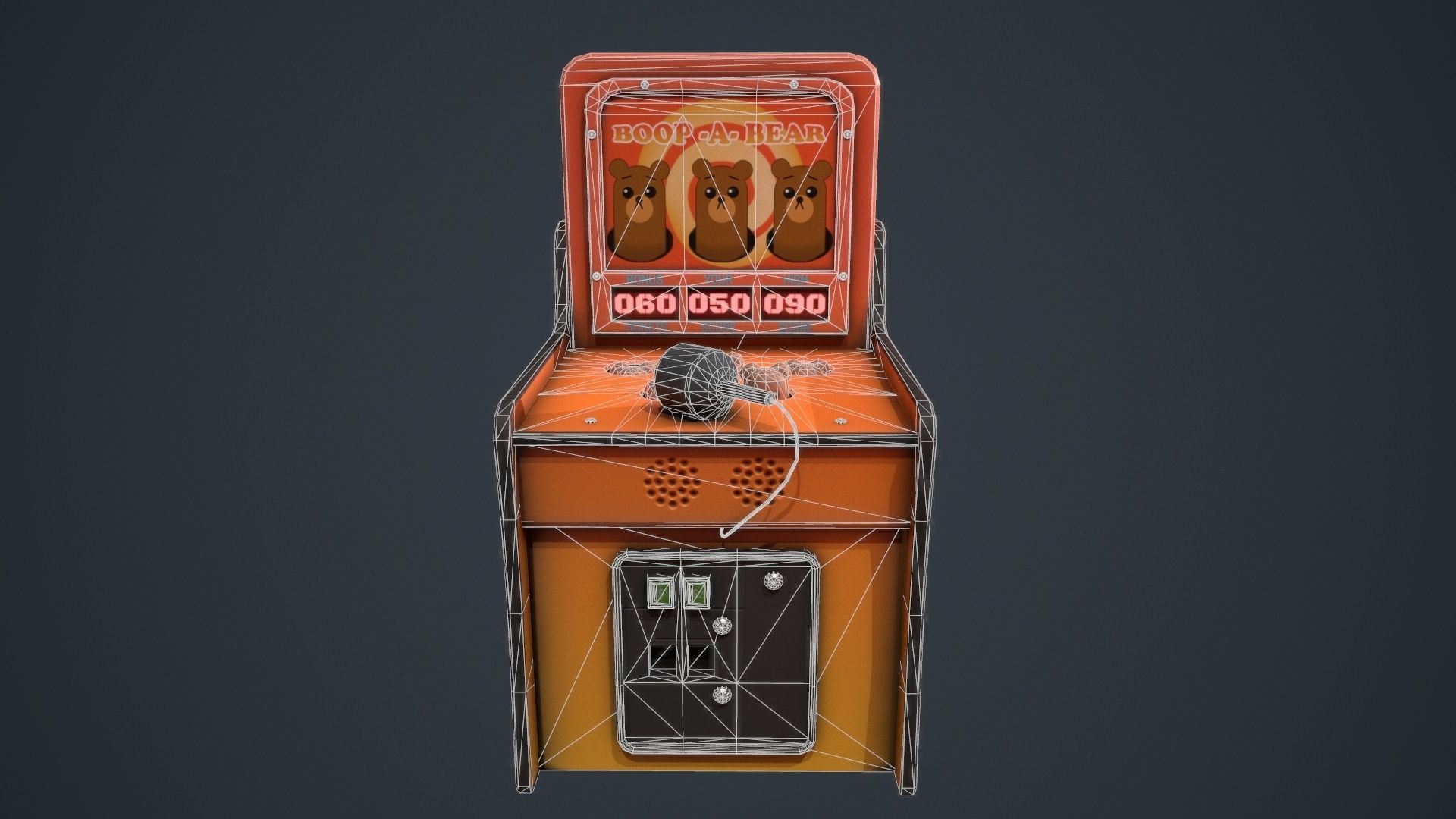 Boop-a-Bear Arcade Game Low-poly 3D model_14