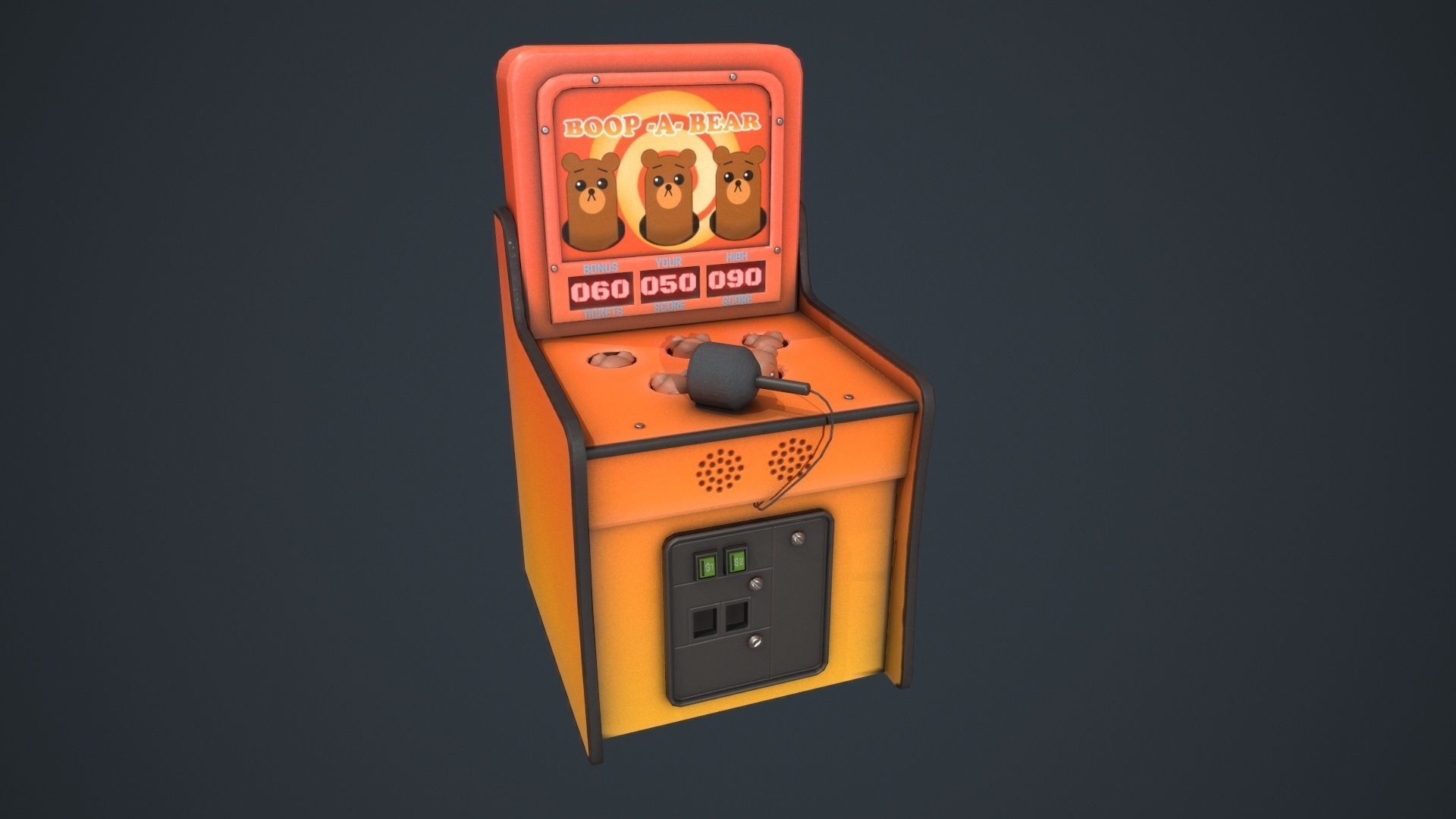 Boop-a-Bear Arcade Game Low-poly 3D model_2