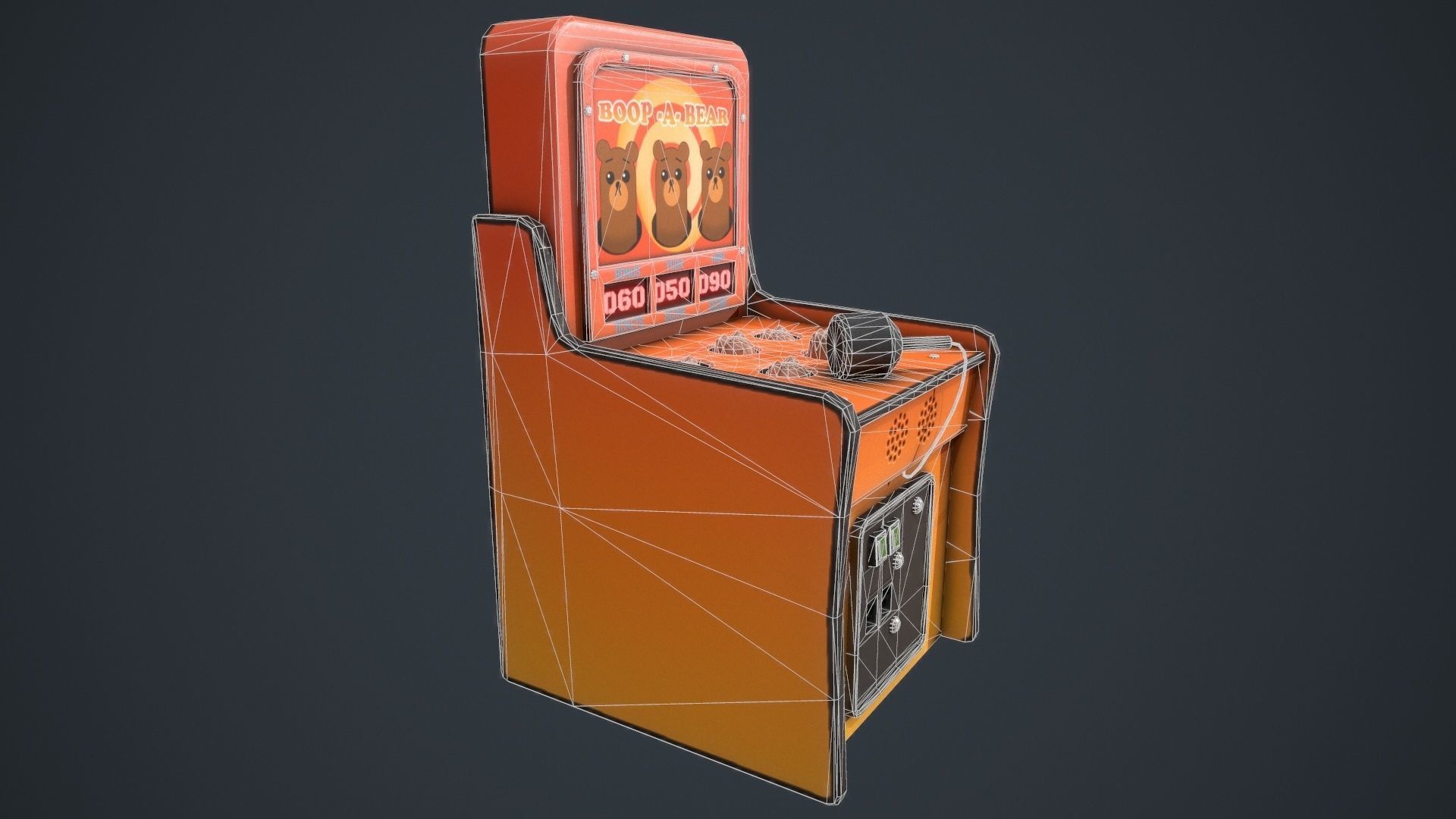 Boop-a-Bear Arcade Game Low-poly 3D model_16