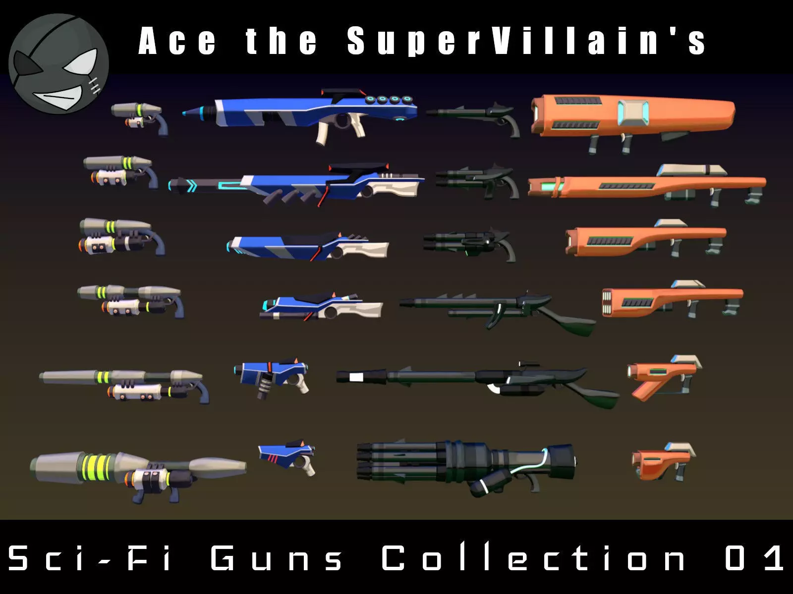 ASV SciFi Guns Volume 01 Low-poly 3D model_0