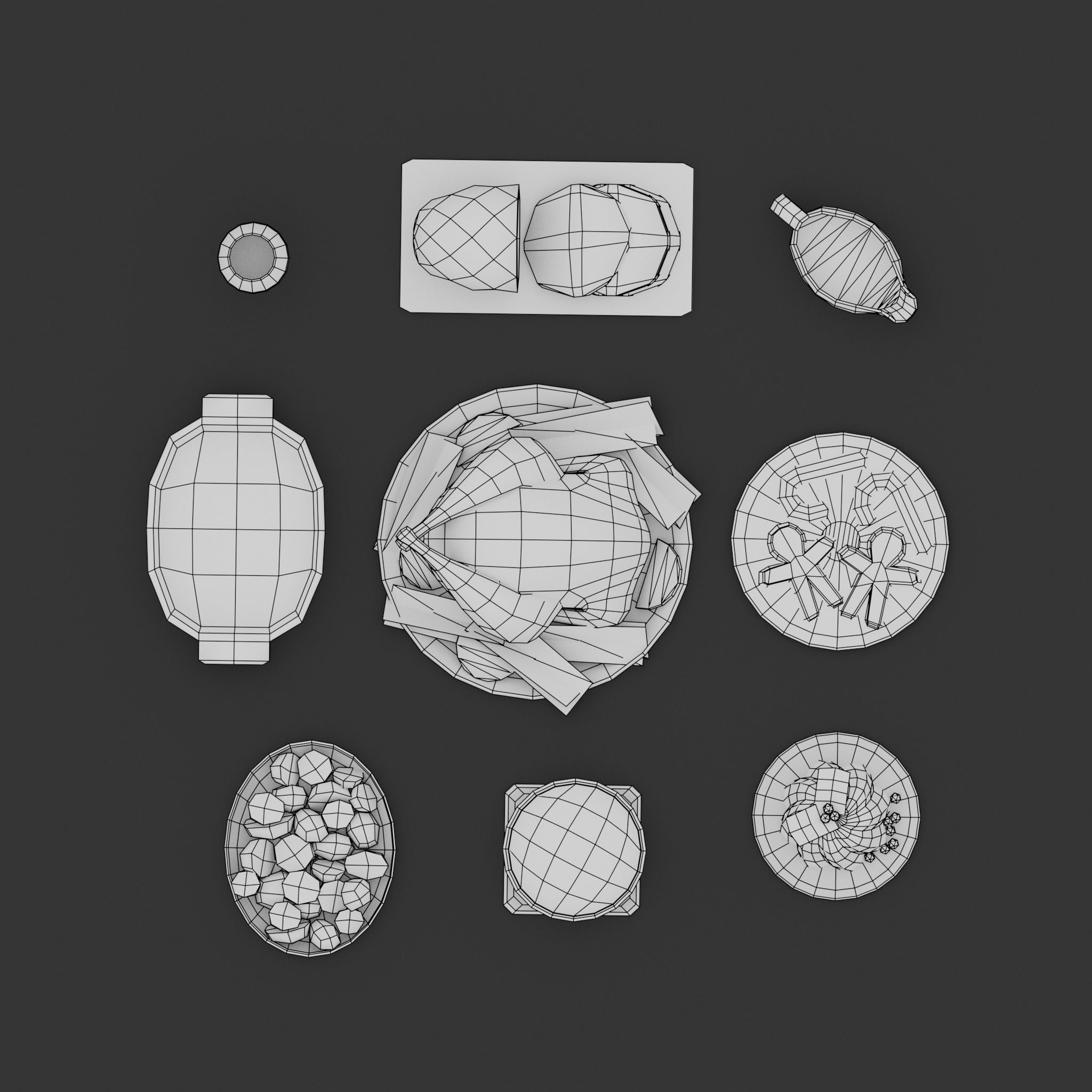 Holiday Foods pack G37 Low-poly 3D model_8