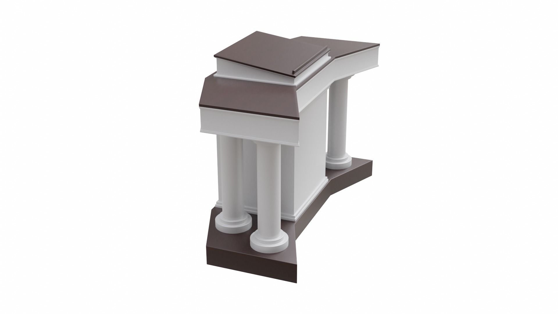 Church Podium Set Low-poly 3D model_7