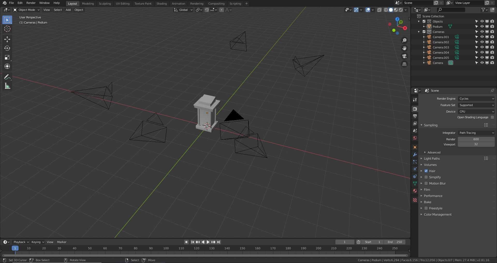 Church Podium Set Low-poly 3D model_32