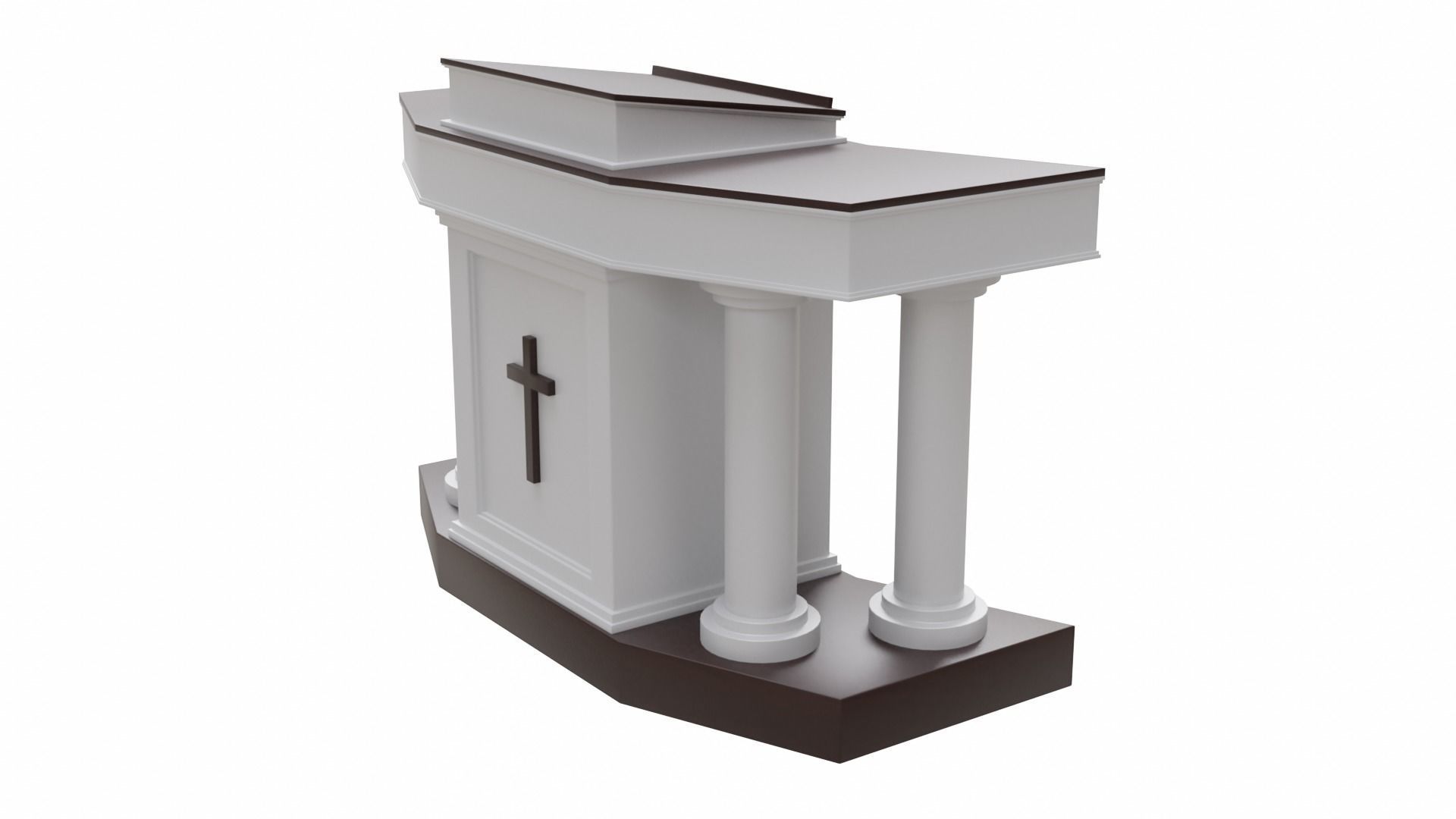 Church Podium Set Low-poly 3D model_4