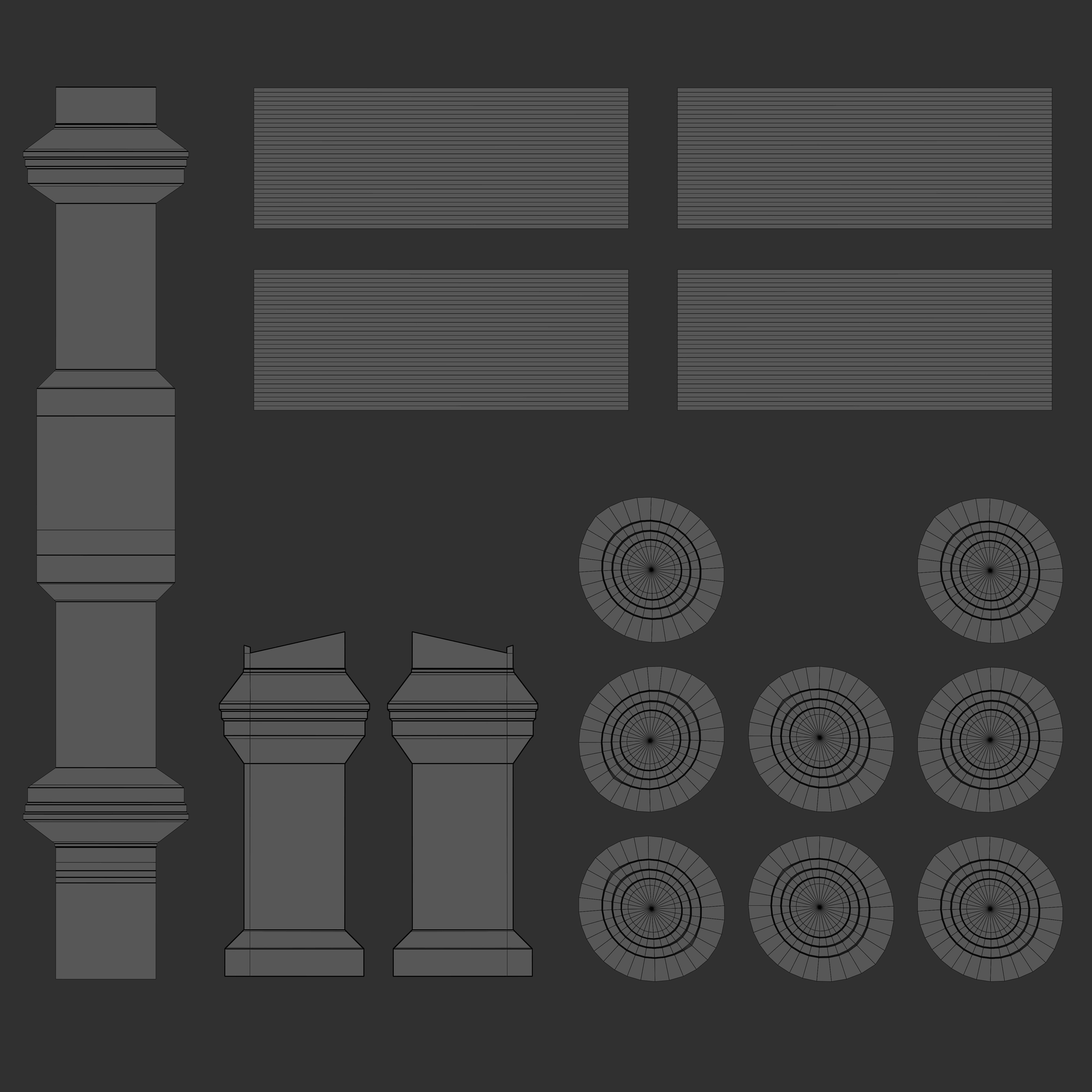 Church Podium Set Low-poly 3D model_28