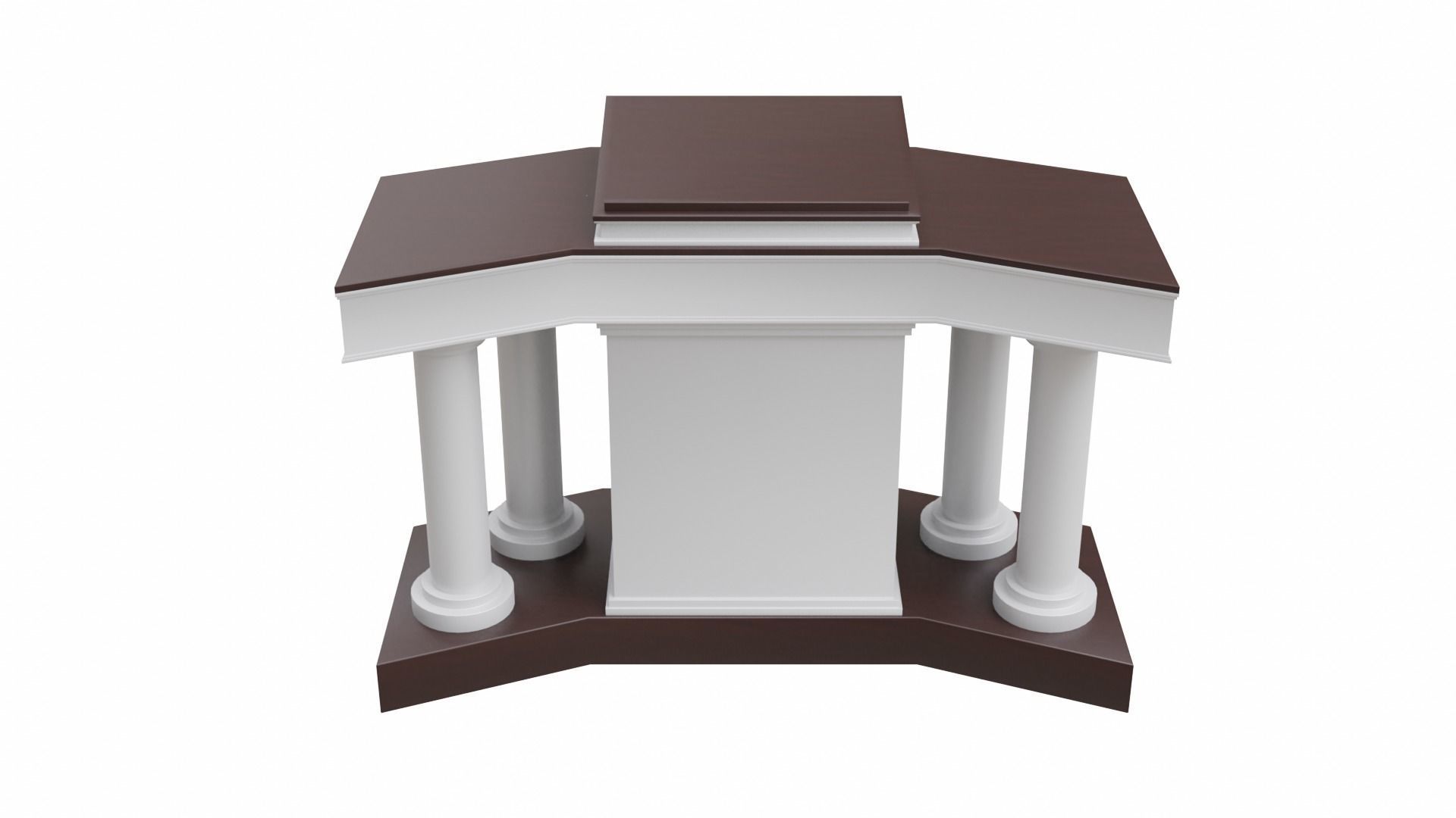 Church Podium Set Low-poly 3D model_10