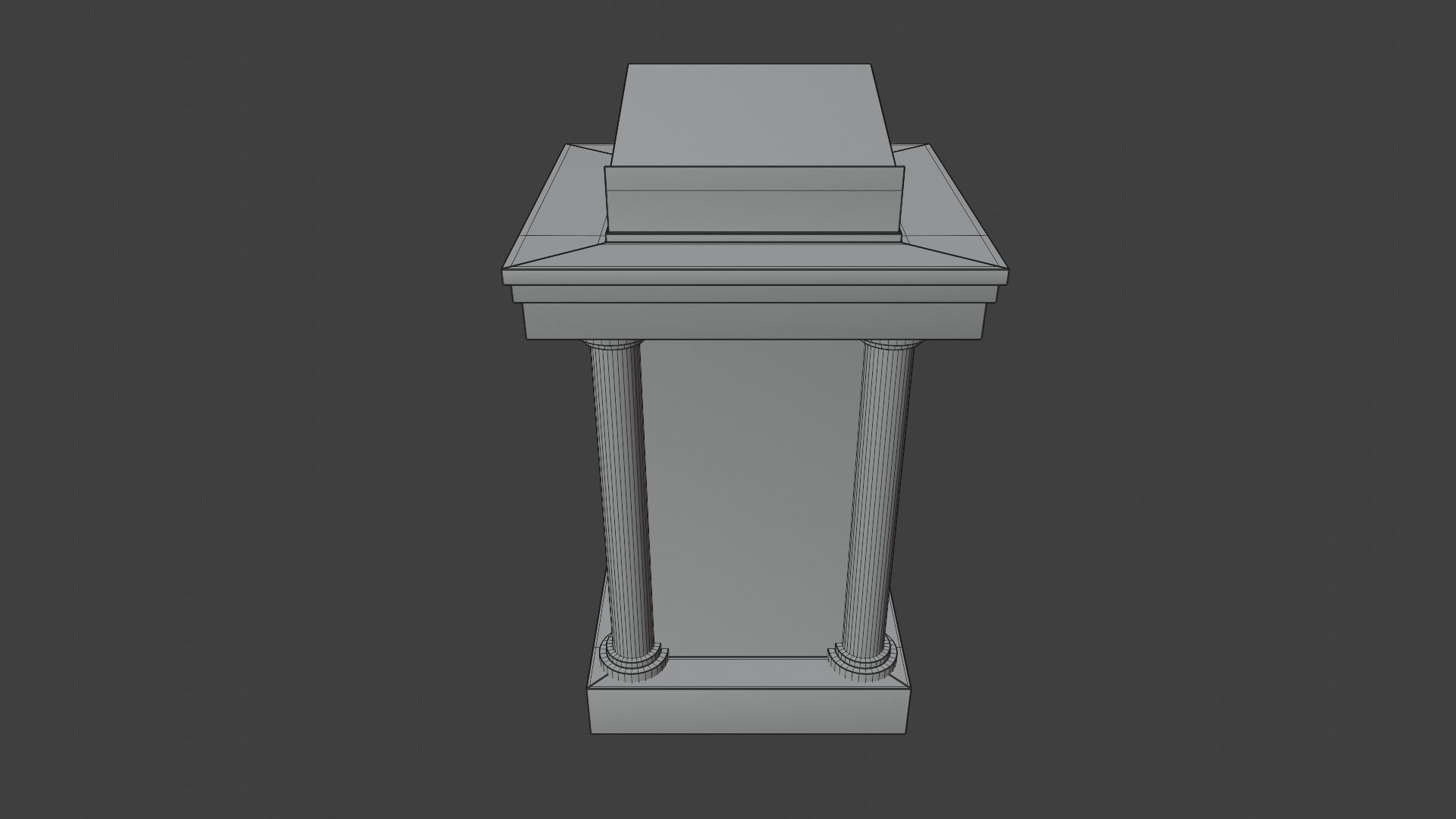 Church Podium Set Low-poly 3D model_20