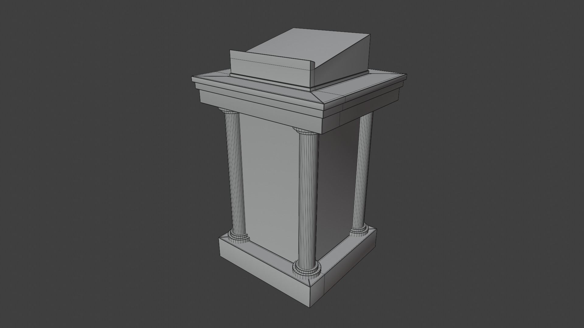 Church Podium Set Low-poly 3D model_19
