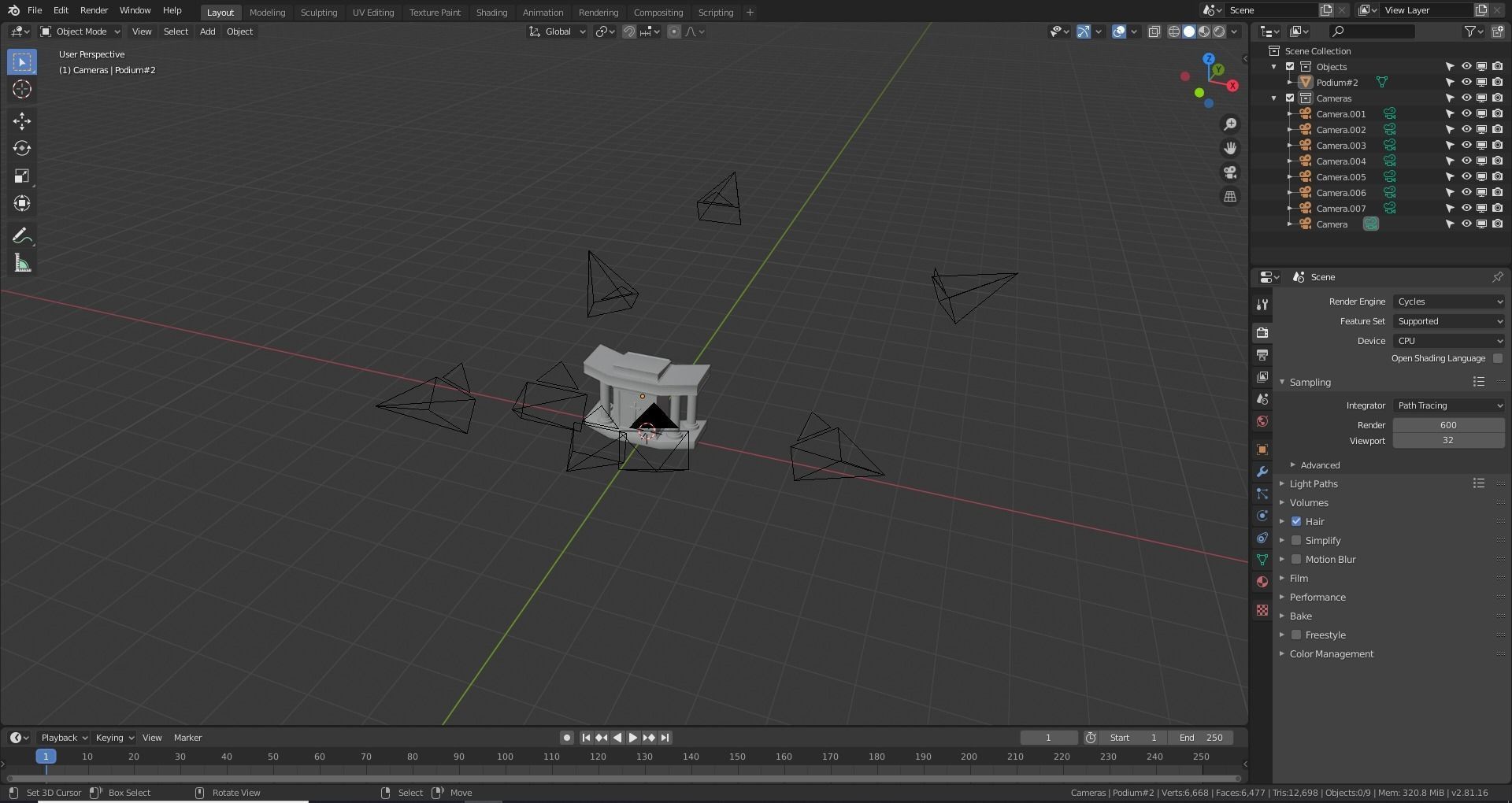 Church Podium Set Low-poly 3D model_33