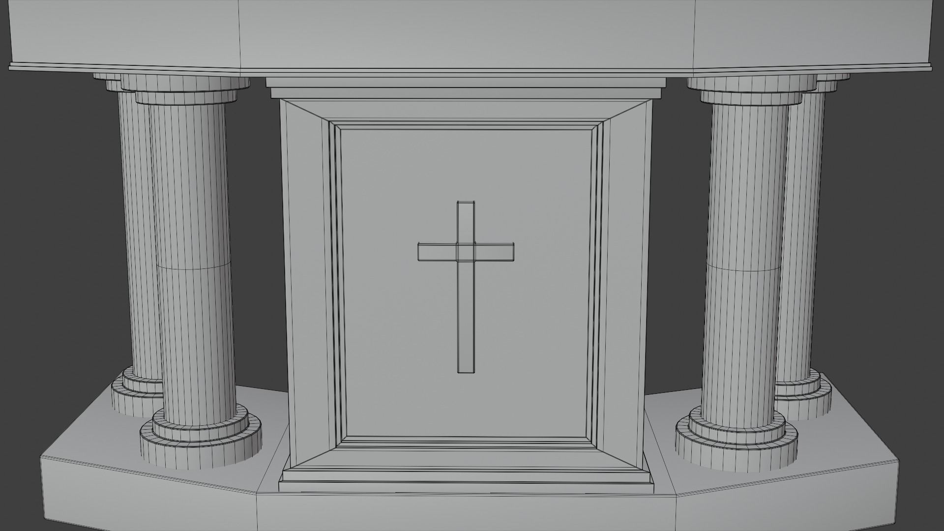Church Podium Set Low-poly 3D model_25