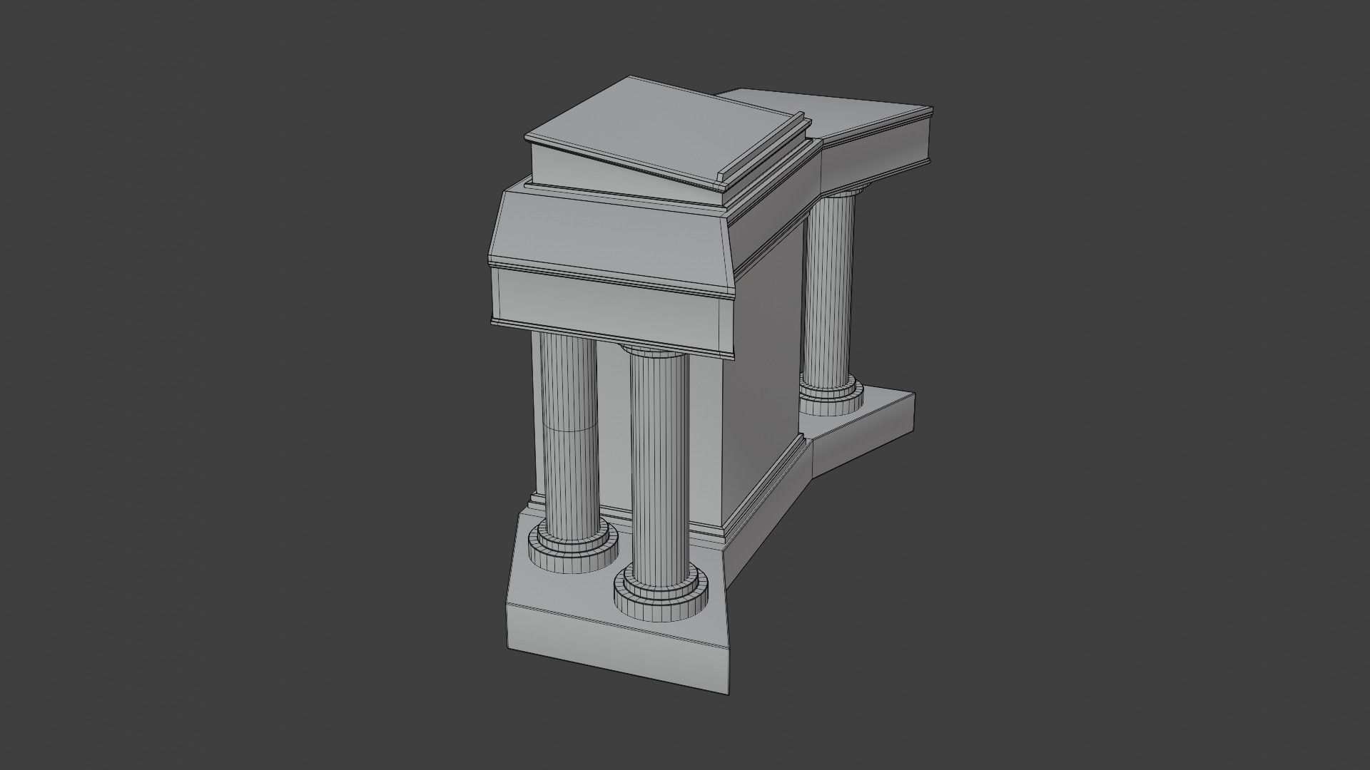 Church Podium Set Low-poly 3D model_23