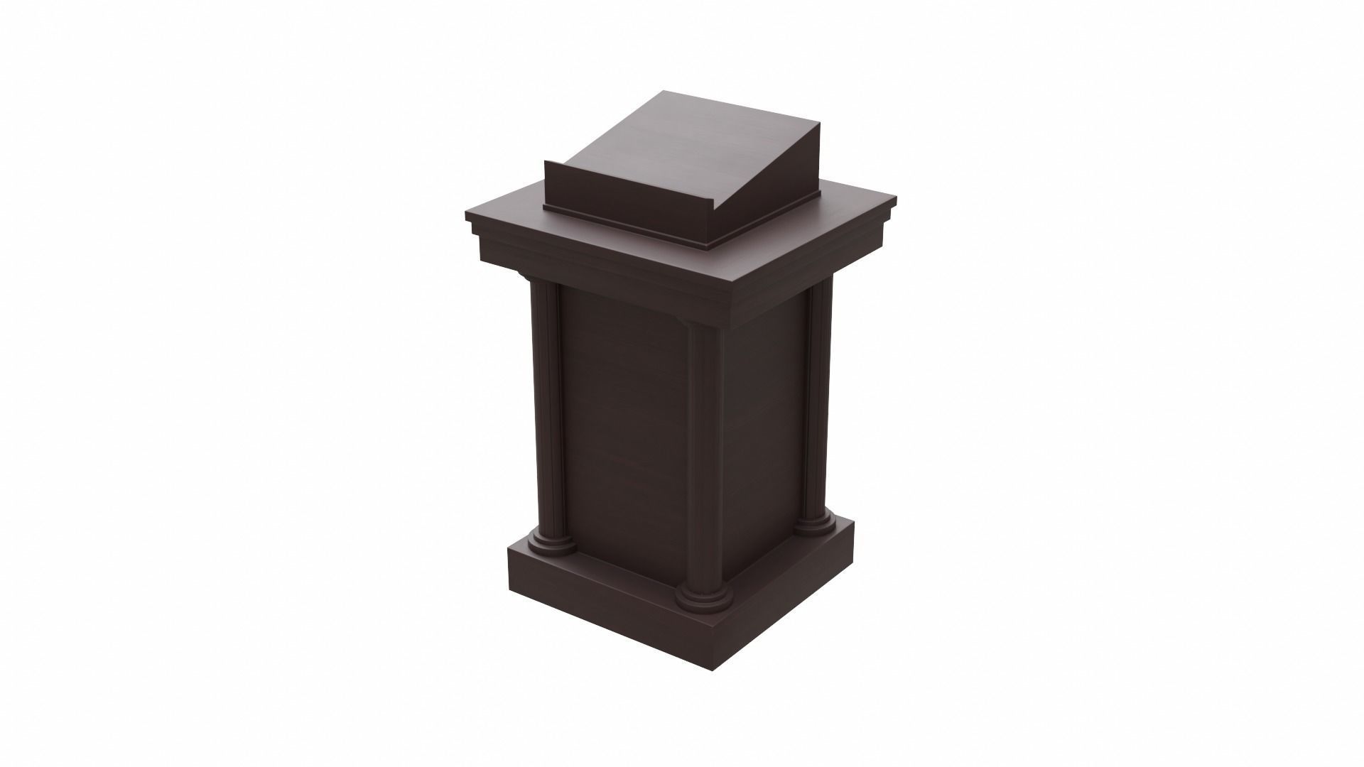 Church Podium Set Low-poly 3D model_12