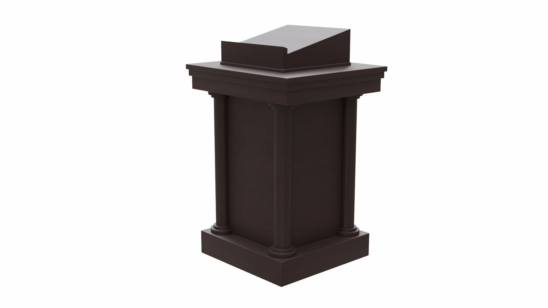 Church Podium Set Low-poly 3D model_15