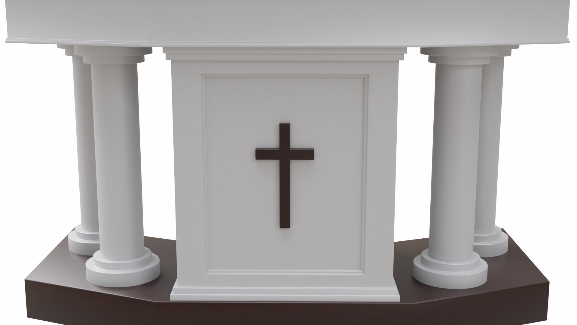 Church Podium Set Low-poly 3D model_9