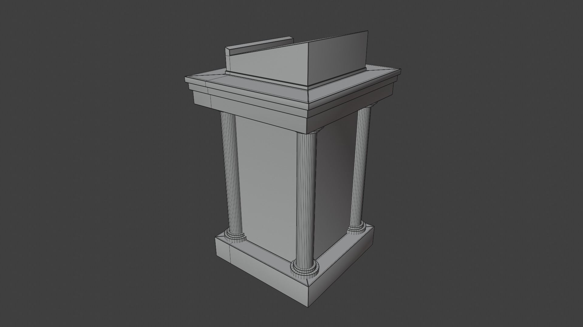 Church Podium Set Low-poly 3D model_18