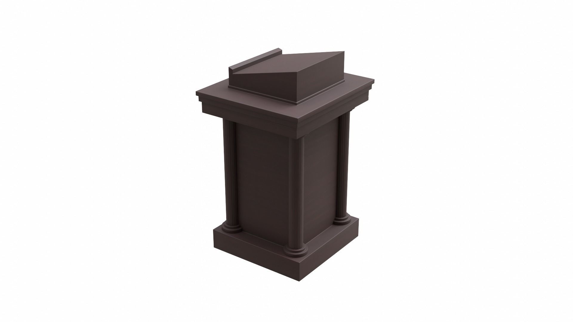 Church Podium Set Low-poly 3D model_17