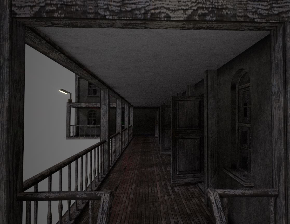 Old Motel Low-poly 3D model_3