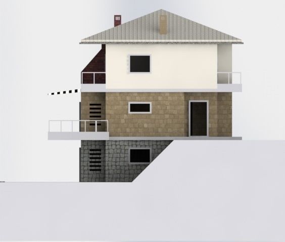 house front of machine 3D model_2